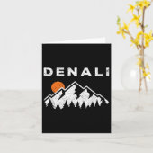 Retro Denali Nationalpark Vintage Alaska Karte (Gelbe Blume)