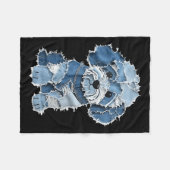 Retro Denim Dog Patch, Funny Shabby Blue Jean Pupp Fleecedecke (Vorderseite (Horizontal))