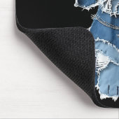 Retro Denim Dog Patch, Funny Shabby Blue Jean Pupp Mousepad (Ecke)