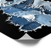 Retro Denim Dog Patch, Funny Shabby Blue Jean Pupp Poster (Ecke)