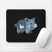 Retro Denim Patch Animal G Print Art Artistic  Mousepad (Mit Mouse)