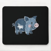 Retro Denim Patch Animal G Print Art Artistic  Mousepad (Vorne)