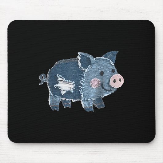 Retro Denim Patch Animal G Print Art Artistic  Mousepad (Vorne)