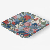 Retro Denim Patches mit Rote Rosen Pappteller (Gewinkelt)