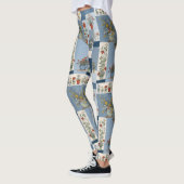 Retro-Denim-Patchwork mit Pflanzen Leggings (Links)