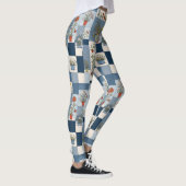 Retro-Denim-Patchwork mit Pflanzen Leggings (Rechts)