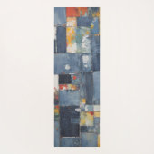 Retro Denim Patchwork mit Pilzen Yogamatte (Rückseite)