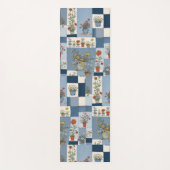 Retro Denim Patchwork-Pflanze und Wildblume-Pots Yogamatte (Vorderseite)