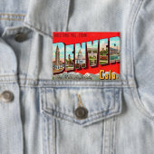 Retro Denver Colorado Postcard Button (Insitu)