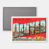 Retro Denver Colorado Postcard Magnet (Vorderseite/Rückseite)