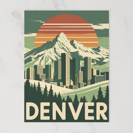 Retro Denver Mountain City Postkarte