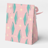 Retro der 1950er Jahre Aquamarin auf Rosa Geschenkschachtel (Rückseite)