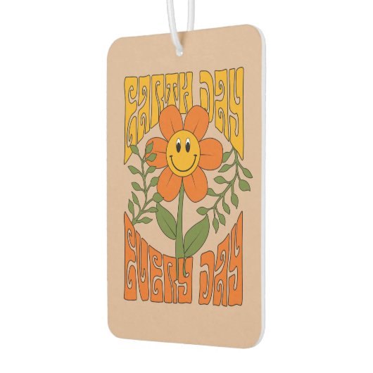 Retro der 70er Jahre Lächelnde Daisy-Blume Autolufterfrischer (Links)