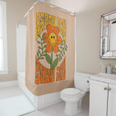 Retro der 70er Jahre Lächelnde Daisy-Blume Duschvorhang (Beispiel)