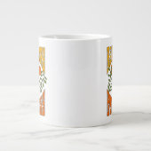 Retro der 70er Jahre Lächelnde Daisy-Blume Jumbo-Tasse (Vorderseite)