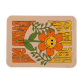 Retro der 70er Jahre Lächelnde Daisy-Blume Magnet (Horizontal)