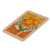 Retro der 70er Jahre Lächelnde Daisy-Blume Magnet (Linke Seite)
