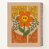 Retro der 70er Jahre Lächelnde Daisy-Blume Notizblock (Rückseite)