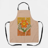 Retro der 70er Jahre Lächelnde Daisy-Blume Schürze (Vorderseite)