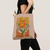 Retro der 70er Jahre Lächelnde Daisy-Blume Tasche (Von Nahem)