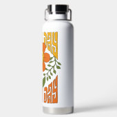 Retro der 70er Jahre Lächelnde Daisy-Blume Trinkflasche (Rückseite)