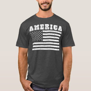 Retro der amerikanischen Flagge Vintag bekümmert T-Shirt