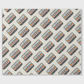 Retro der Besten kassette Muster Hochzeit Geschenkpapier (Flach)