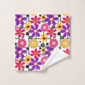 Retro der Blume, heller Retro, blumengeschmückt, r Badhandtuch Set (Waschlappen)