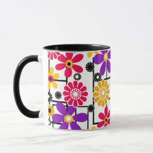 Retro der Blume, heller Retro, blumengeschmückt, r Tasse