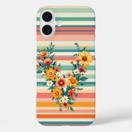 Retro der Blume Streifen (V) iPhone 16 Plus Hülle
