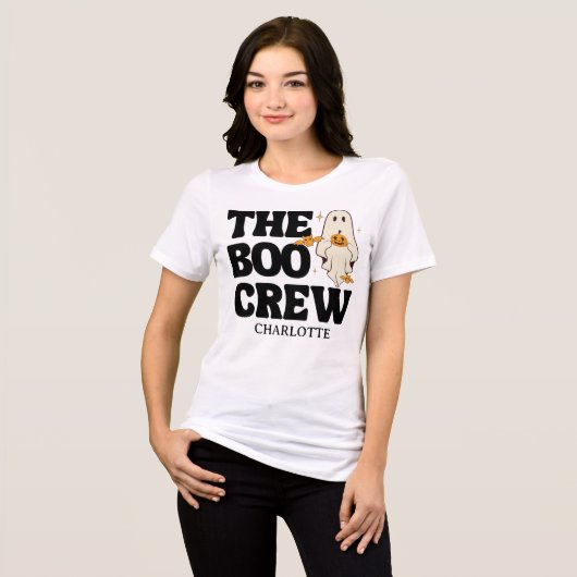 Retro der Boo-Crew verwirrt Halloween Tri-Blend Shirt (Vorderseite voll)