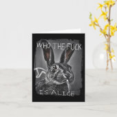 Retro, der F_ck ist Alice Funny Rabbit Karte (Gelbe Blume)