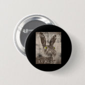 Retro, der Fick ist Alice Funny Rabbit Button (Vorne & Hinten)