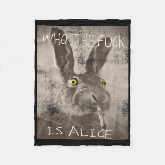 Retro, der Fick ist Alice Funny Rabbit Fleecedecke (Vorderseite)