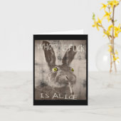 Retro, der Fick ist Alice Funny Rabbit Karte (Gelbe Blume)