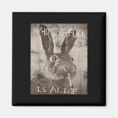 Retro, der Fick ist Alice Funny Rabbit Magnet (Vorne)