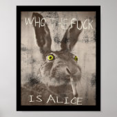 Retro, der Fick ist Alice Funny Rabbit Poster (Vorne)