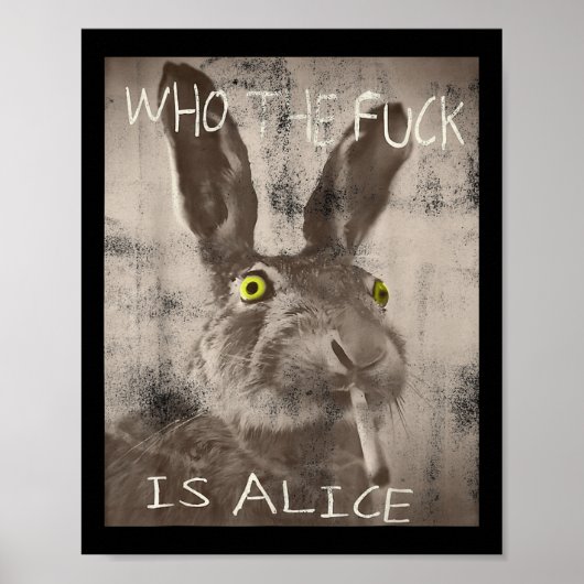 Retro, der Fick ist Alice Funny Rabbit Poster (Vorne)