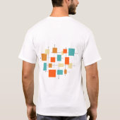 Retro der Funky Geometric Squares Mitte des Jahrhu T-Shirt (Rückseite)