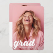 RETRO DER GRADUATEN UNI Zwei Foto ABSCHLUSS Ankündigung (Vorne/Hinten)