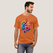 Retro der musikalischen Blume T-Shirt (Vorne ganz)