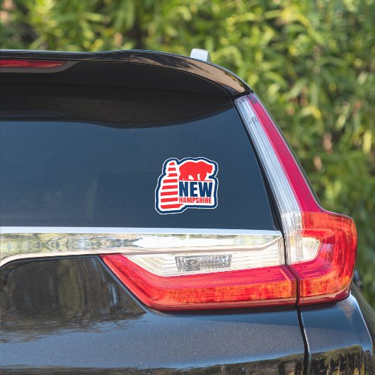 Retro der neuen Hampshire-Staatsflagge Aufkleber (Auto Seite)