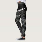 Retro der Schwarz-weißen Leiterkarte Leggings (Links)