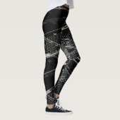 Retro der Schwarz-weißen Leiterkarte Leggings (Rechts)
