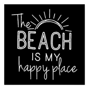 Retro Der Strand ist mein glücklicher Ort Lustiger Poster
