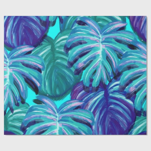 Retro der tropischen Blätter Geschenkpapier (Flach)