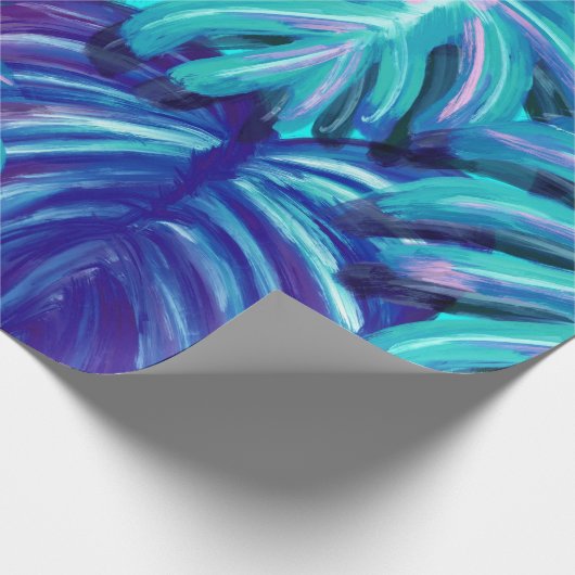 Retro der tropischen Blätter Geschenkpapier (Ecke)