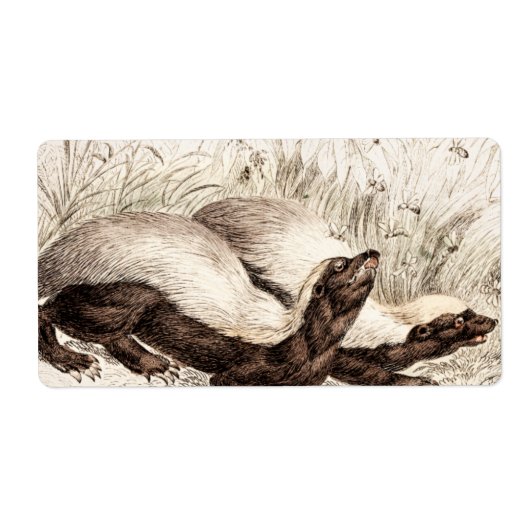 Retro der Vintagen Honig-Badger-Bienenstock-Vorlag (Vorne)