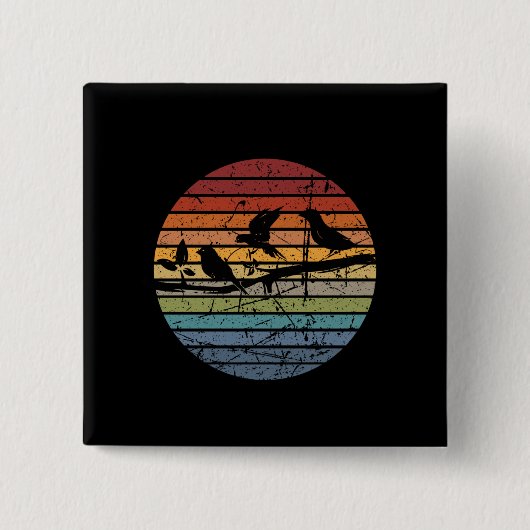 Retro der Vogelbeobachtung Button (Vorderseite)