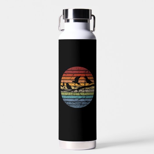 Retro der Vogelbeobachtung Trinkflasche (Vorne)